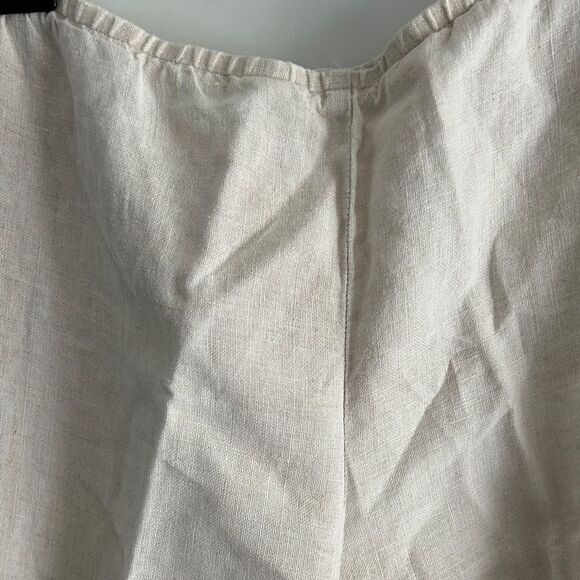 Eileen Fisher oatmeal linen Pants large - Picture 2 of 7